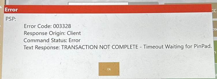 A reader timeout on the workstation